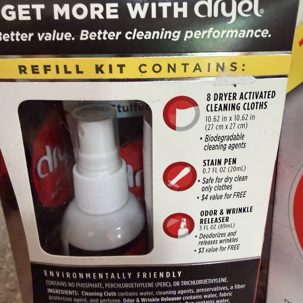 Dryel At Home Dry Cleaning Cleaner Starter Pack and 1 Refill Kit NEW - Picture 5 of 7